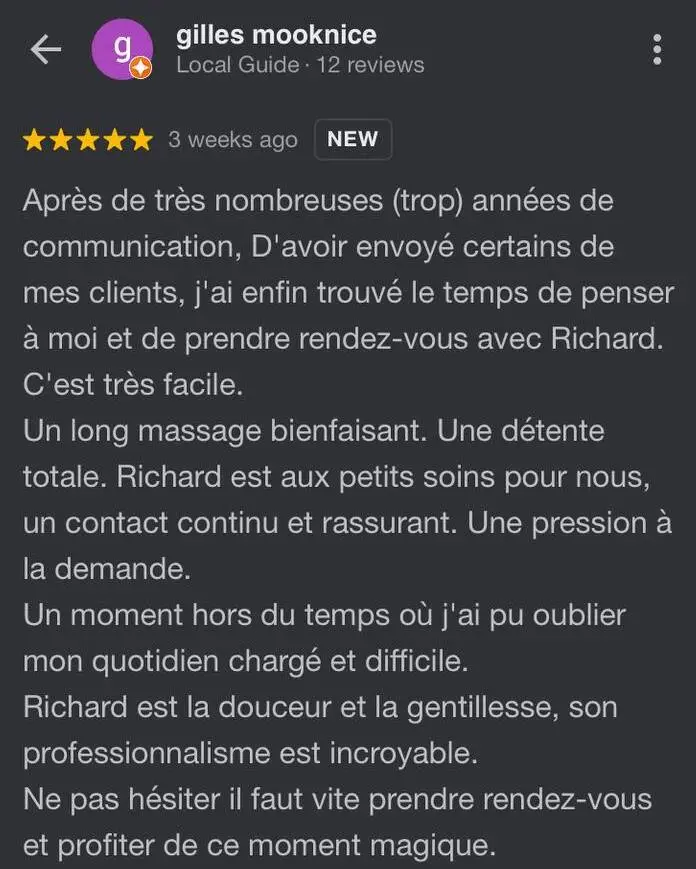 avis-seance-massage-suédois-relaxant-nice-richard-marcovich