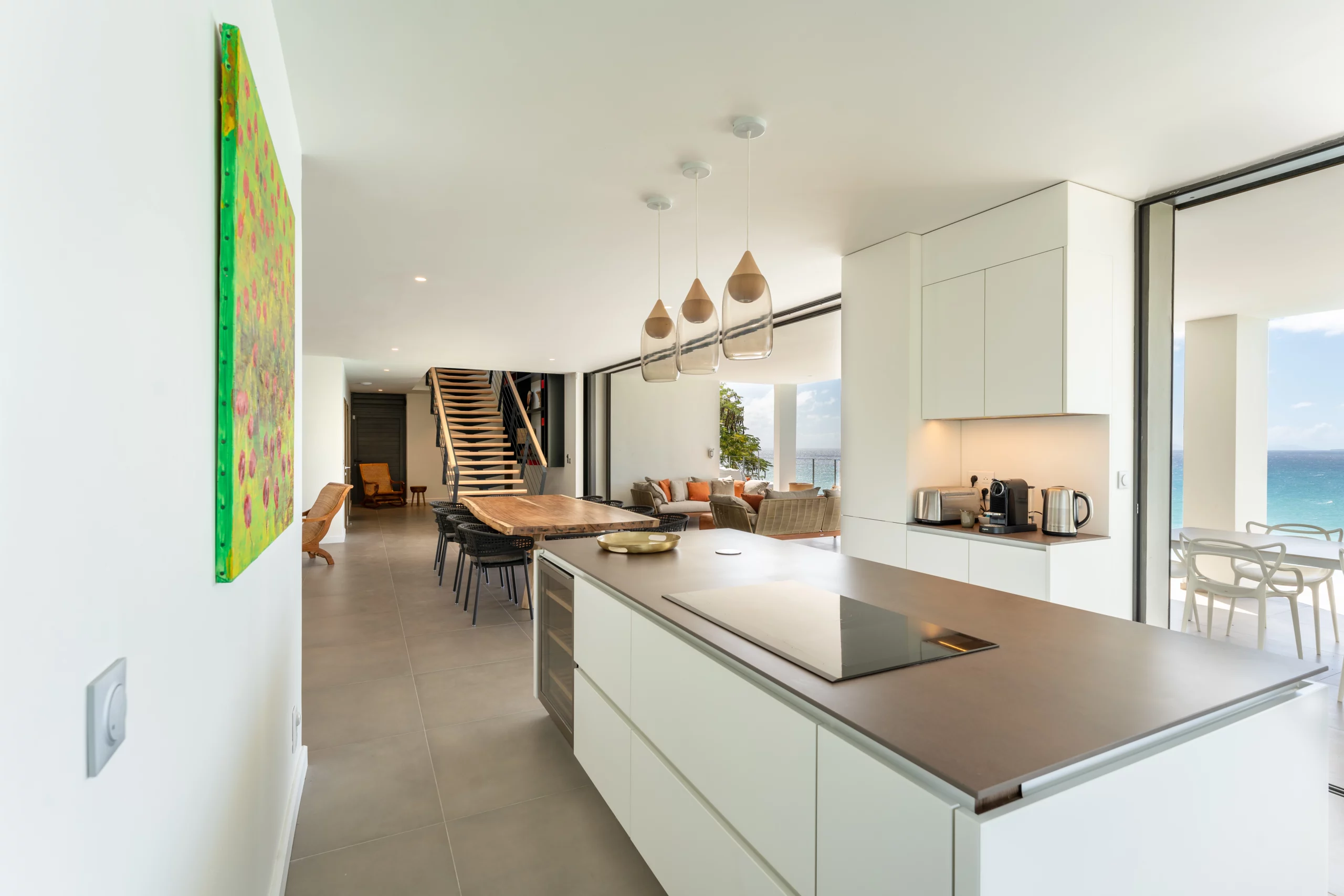 cuisine moderne vue mer de la villa guacana guadeloupe