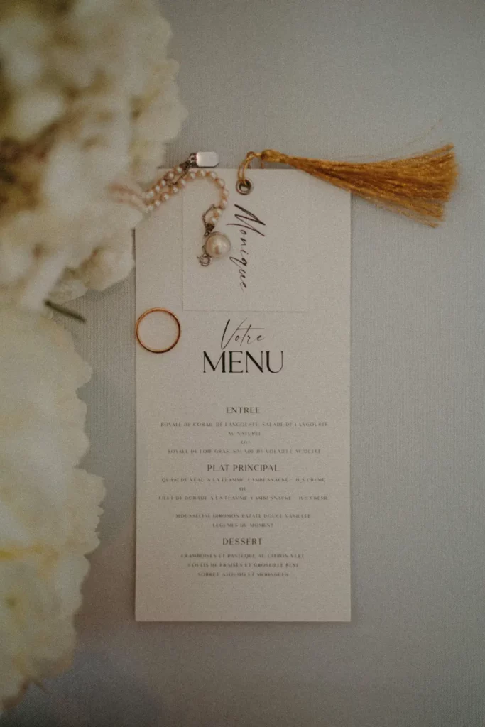 papeterie mariage menu chef guadeloupe villa privée